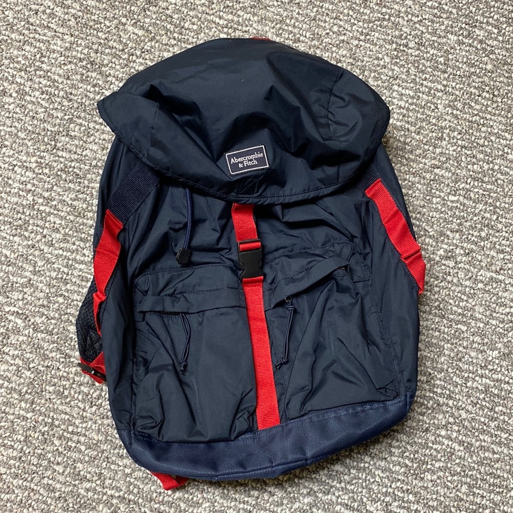 Abercrombie and Fitch blue and red backpack